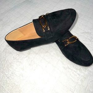 NEW BLACK SUEDE LOAFERS 7.5 (38 Eu)